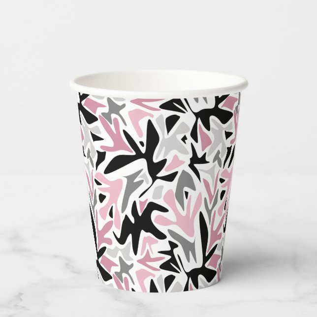 Abstract, Black and Pink, Youth, Modern Throw Pill Paper Cups (Back)