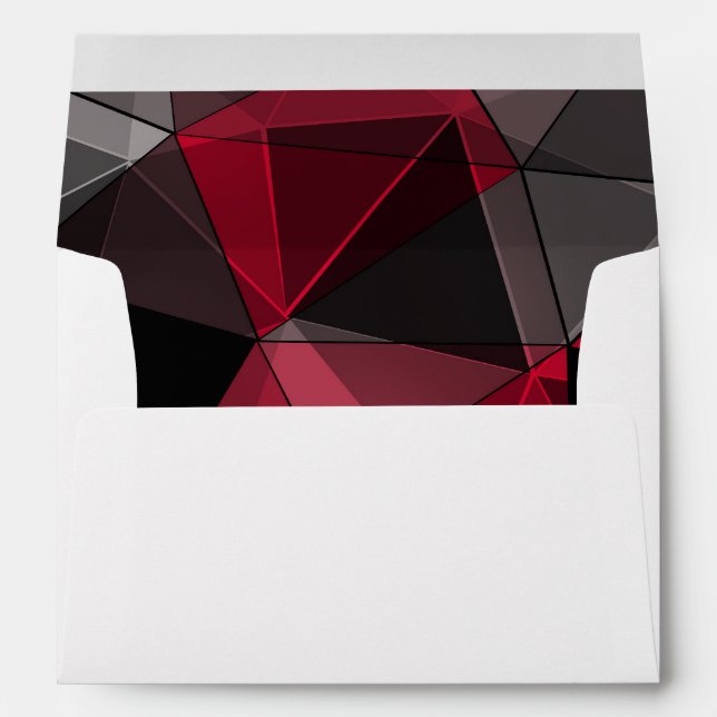Abstract, black and red, triangle, geometric, blac envelope (Back (Bottom))