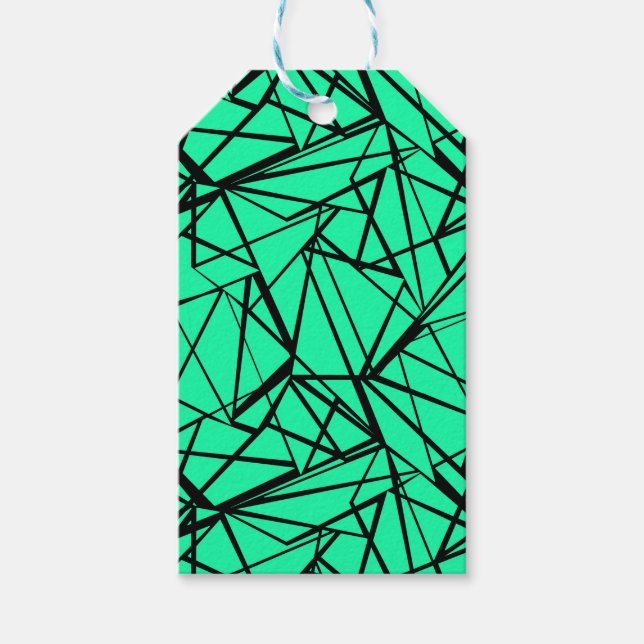 Abstract black and turquoise gift tags (Front)