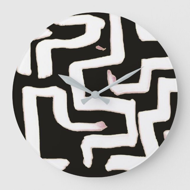 Abstract Black and White Clock (Front)
