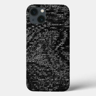 Abstract Black and White Digital iPhone 13 Case