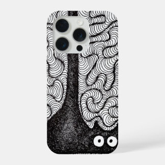 Abstract Black and White Doodle Art iPhone 15 Pro Case