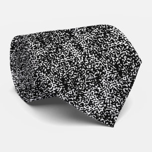 Abstract Black And White Dot Art Controlled Chaos  Tie