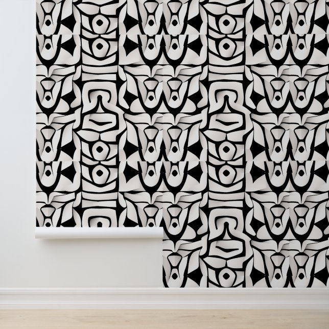 Abstract Black and White Geometric Art Wallpaper (Application)