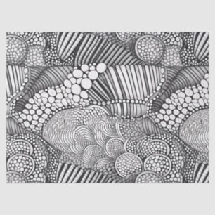 Abstract Black and White Geometric Doodle (6) Tissue Paper