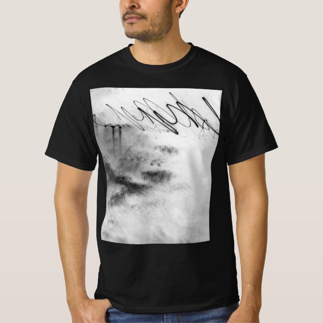 Abstract Black and White Light Trails Long Exposur T-Shirt (Front)
