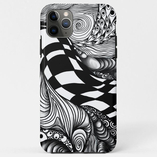 Abstract black and white line tangle Case-Mate iPhone case (Back)