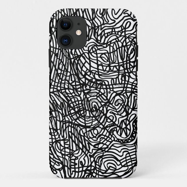 Abstract Black and White Lines iPhone / iPad case (Back)