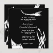 Abstract Black and White Music Wedding Invitation