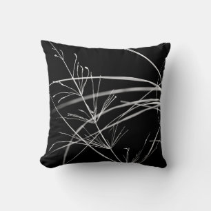 Abstract Black and White Nature Throw Pillow
