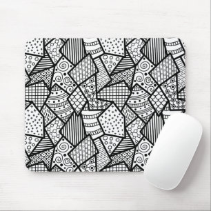 Abstract Black and white Pattern Art Mouse Mat
