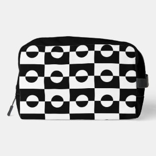 Abstract black and white pattern cosmetic bag