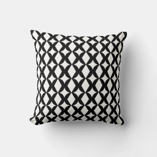 Abstract Black and White Pattern Throw Pillow