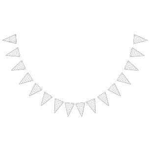 Abstract black and white pattern with repeating, s bunting 