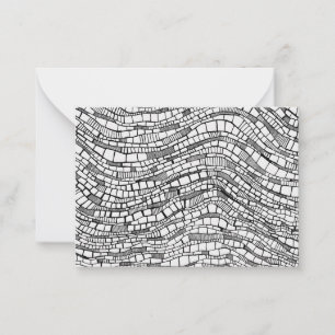 Abstract Black and White Pen and Ink Design Card