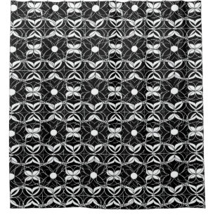 Abstract Black and White Seamless Pattern Design Shower Curtain