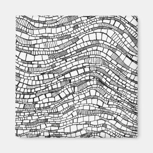 Abstract Black and White Shapes Design Magnet