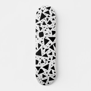 Abstract Black and White Shapes Pattern Skateboard