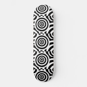 Abstract Black and White Skateboard Deck