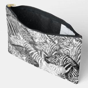Abstract Black and White Zebra Pattern Accessory Pouch