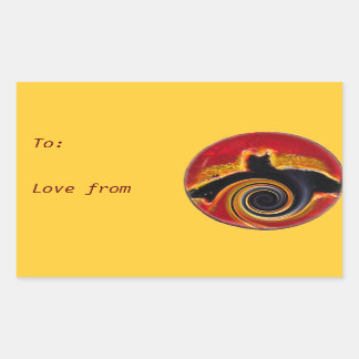 Abstract Black Bat Rectangular Sticker