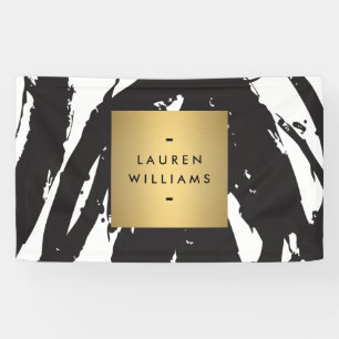Abstract Black Brushstrokes Banner