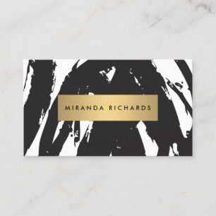 Abstract Black Brushstrokes Business Card