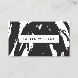 Abstract Black Brushstrokes Business Card