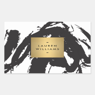 Abstract Black Brushstrokes Personalised Stickers
