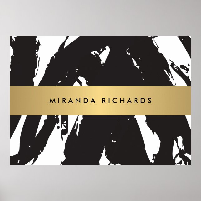 Abstract Black Brushstrokes Poster II (Front)