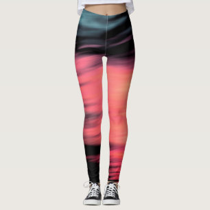 Abstract black coral leggings