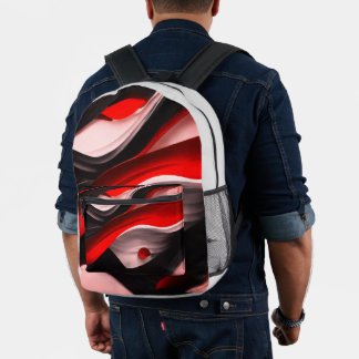 Abstract Black Design Collection Bold and Stylis - Printed Backpack