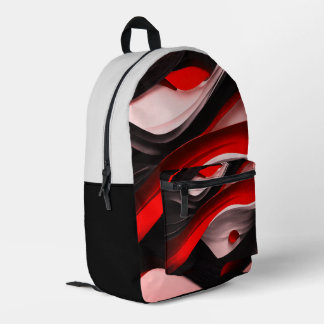 Abstract Black Design Collection Bold and Stylis - Printed Backpack