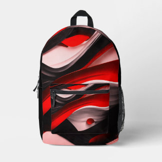 Abstract Black Design Collection Bold and Stylis - Printed Backpack