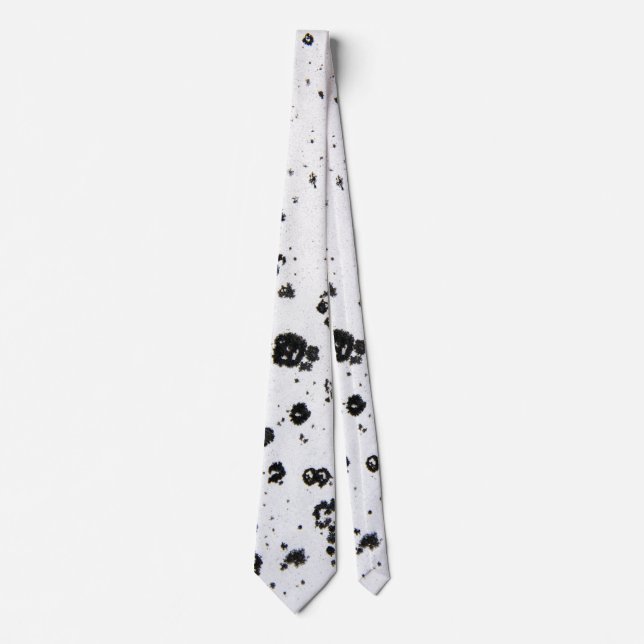 abstract black flecks on white tie (Front)