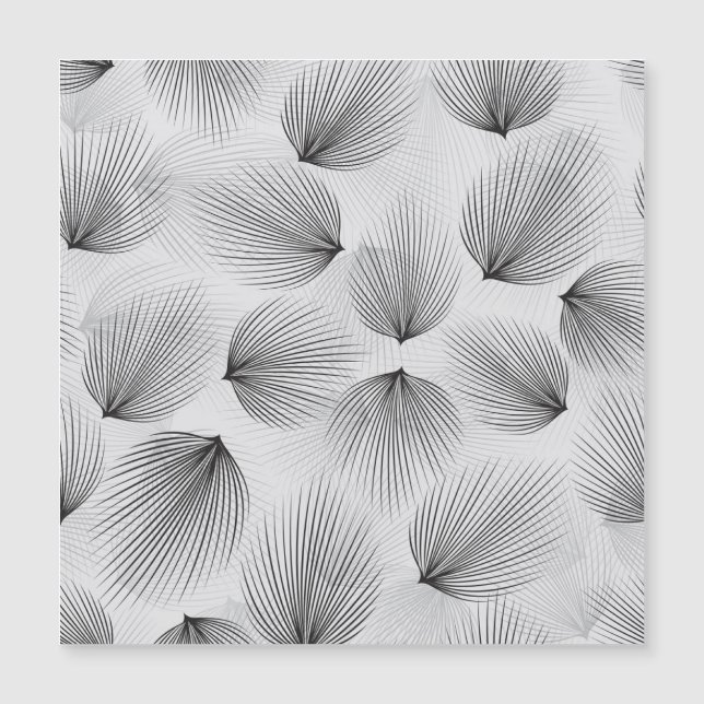 Abstract Black Flowers: Grey Elegance. (Front)
