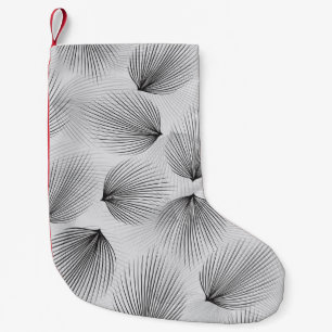 Abstract Black Flowers: Grey Elegance. Small Christmas Stocking
