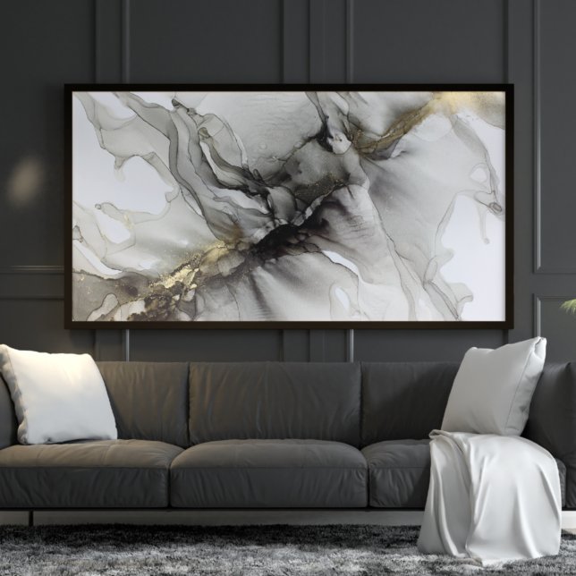 Abstract Black Gold Alcohol Ink  Poster (Creator Uploaded)