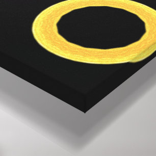 Abstract Black Gold Circle Wrapped Canvas Print