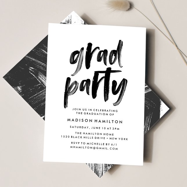 Abstract Black | Graduation Party Invitation (Creator Uploaded)