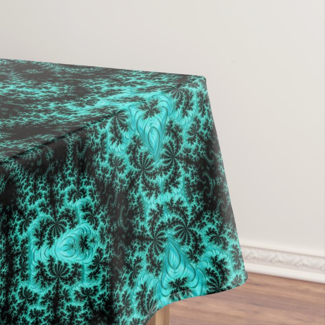 Abstract Black Green symmetrical Fractal Tablecloth (In Situ)