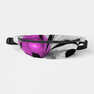 Abstract Black Grey With Magenta Fractal Art Bum Bags