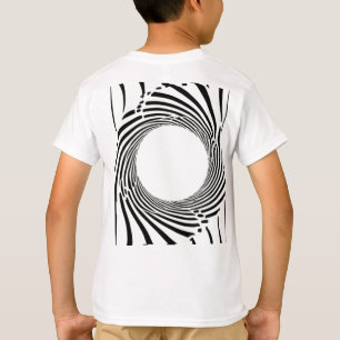 Abstract Black Hole Spiral Line Art T-Shirt