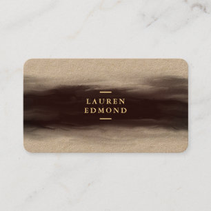 Abstract Black Ink Brushstroke Rustic Business Card