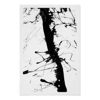 Abstract Black Ink Network Poster