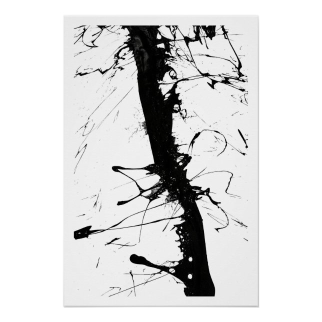 Abstract Black Ink Network Poster (Front)
