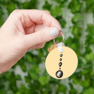 Abstract Black Ink Water Drops in Line Key Ring