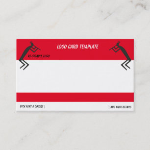 Abstract Black Kokopelli Logo Business Card