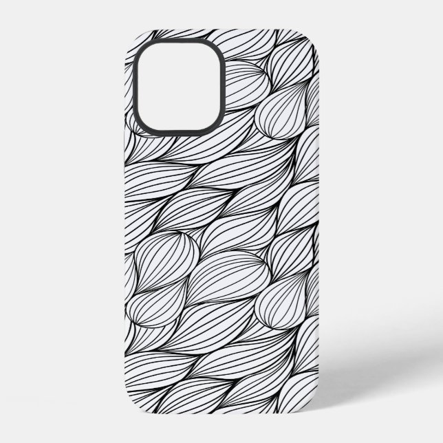 Abstract Black Lines iPhone Case (Back)