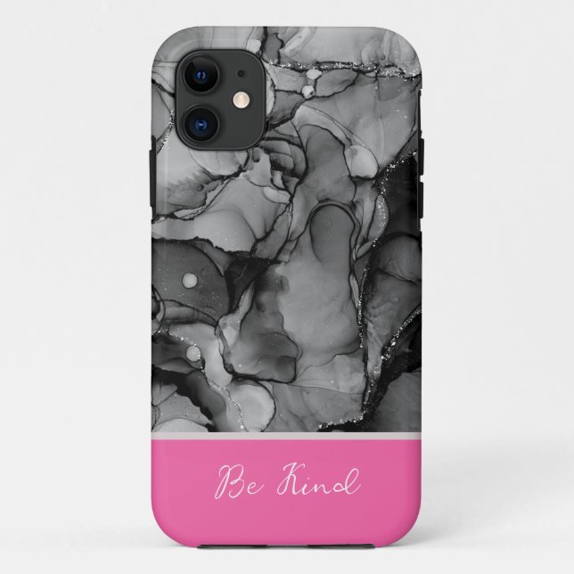 Abstract black marble iPhone Case (Back)